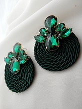 Load image into Gallery viewer, Green Bead Statement Earring
