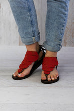 Load image into Gallery viewer, Red Flat Sandals
