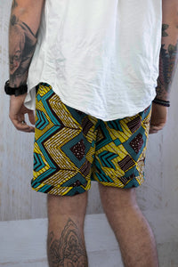 Mens African Fabric Shorts