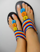 Load image into Gallery viewer, Bright Rainbow Sandals
