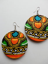 Load image into Gallery viewer, Orange African Fabric Earrings
