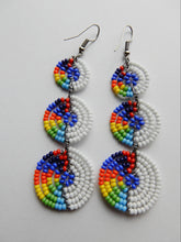 Load image into Gallery viewer, Drop White and Rainbow Earrings
