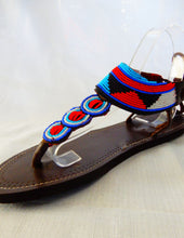 Load image into Gallery viewer, Blue Aztec Sandals
