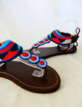 Load image into Gallery viewer, Blue Aztec Sandals
