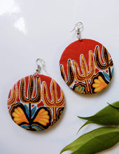 Load image into Gallery viewer, Afrix Style Red Fabric Earrings
