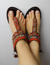 Load image into Gallery viewer, Afrix Style Red Sandals
