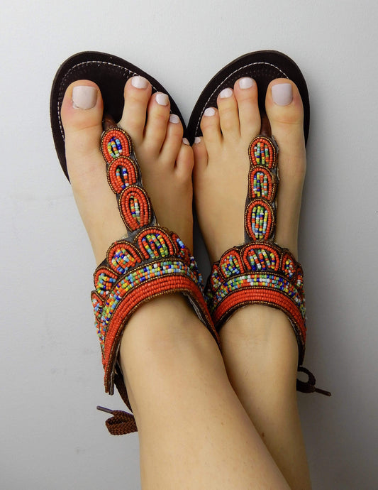 Afrix Style Red Sandals