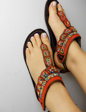 Load image into Gallery viewer, Afrix Style Red Sandals
