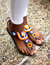Load image into Gallery viewer, Afrix Style Sandals Rainbow Coloured Sandals
