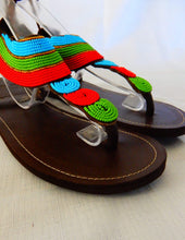 Load image into Gallery viewer, Afrix Style Shoes 40 (Size 9) Tropical African Sandals
